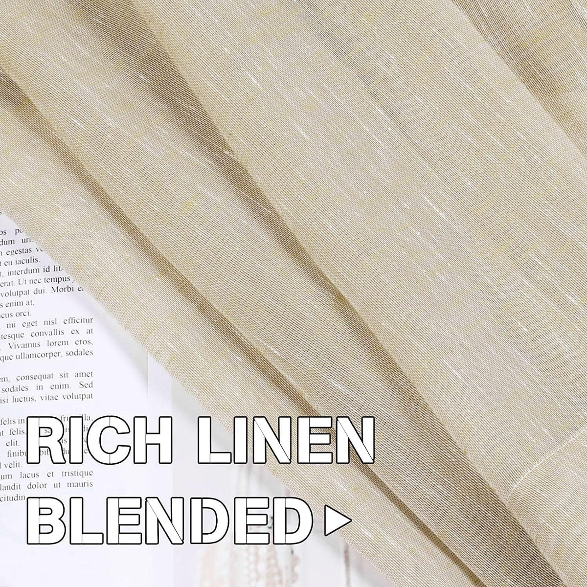 Natural Linen-Blend Sheer Curtains