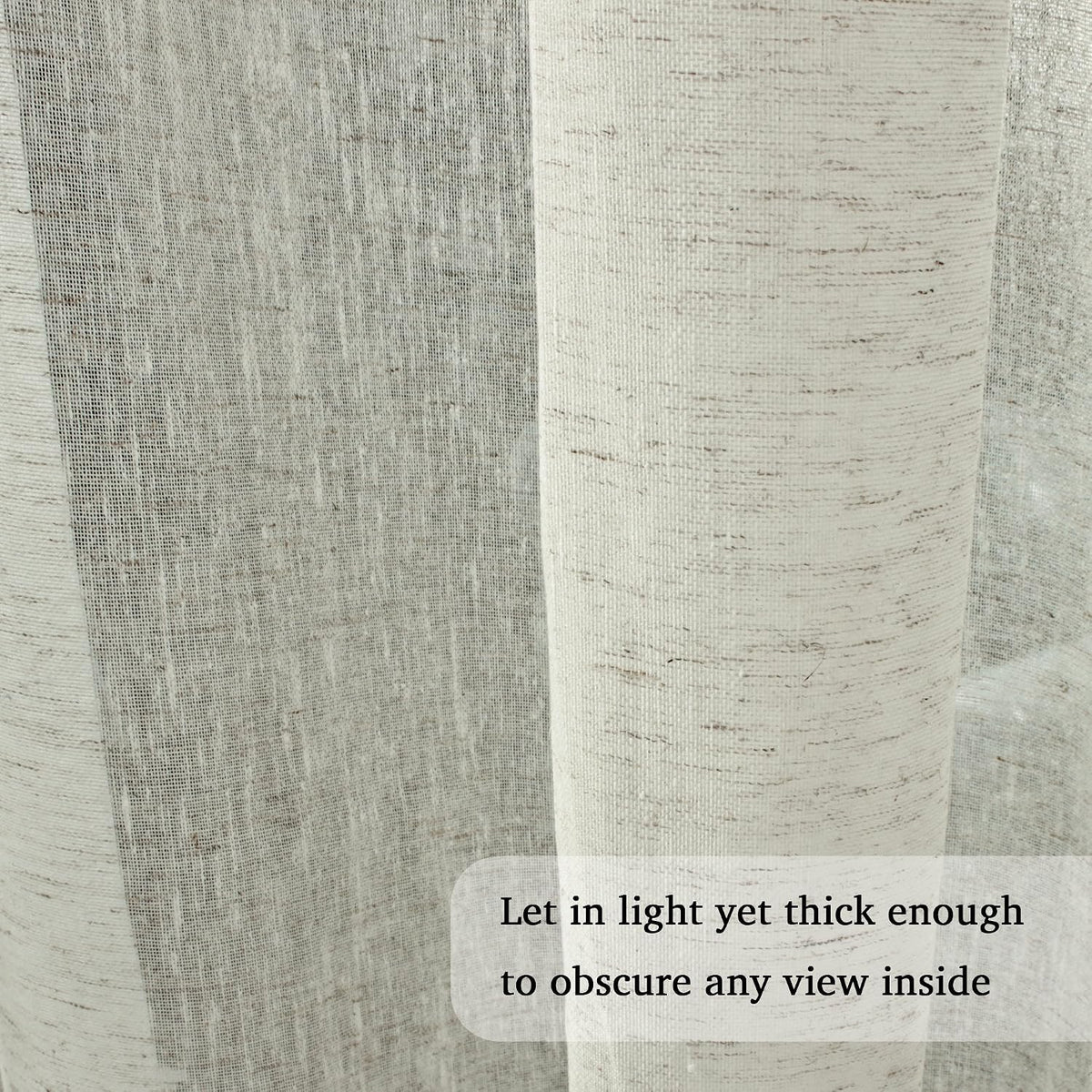 Natural Linen-Blend Sheer Curtains