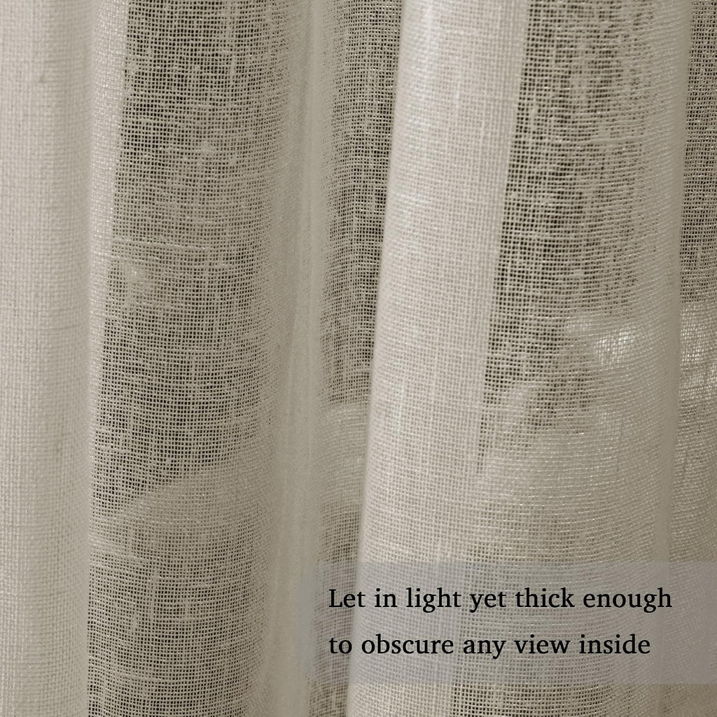 Natural Linen-Blend Sheer Curtains