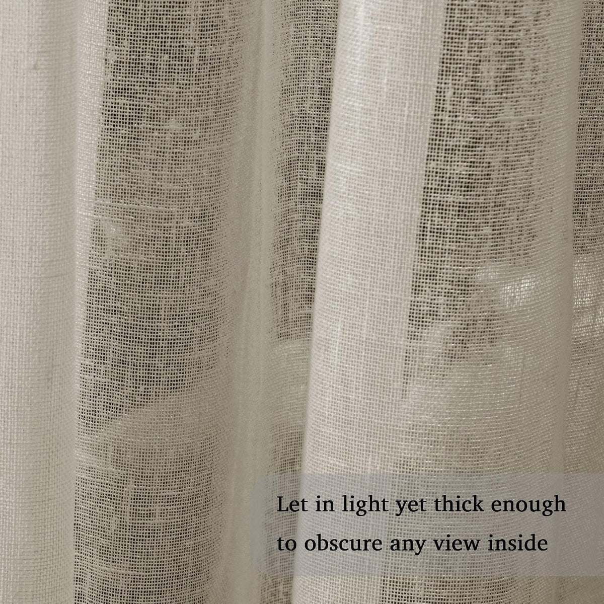 Natural Linen-Blend Sheer Curtains