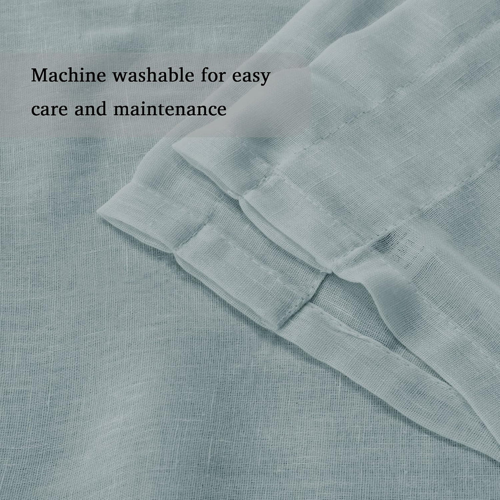 Natural Linen-Blend Sheer Curtains