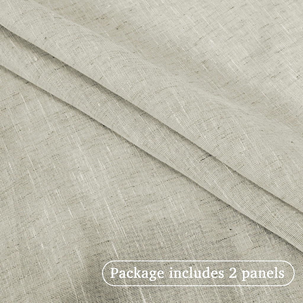 Natural Linen-Blend Sheer Curtains