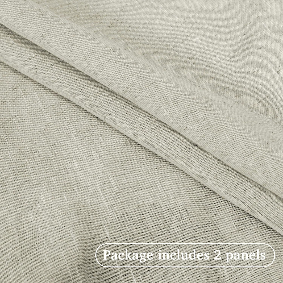 Natural Linen-Blend Sheer Curtains