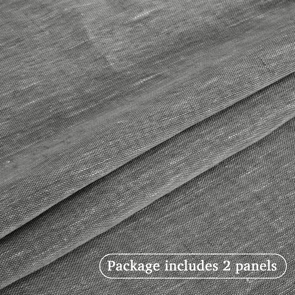 Natural Linen-Blend Sheer Curtains